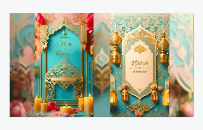 Unique 3D Design Muslim Wedding Invitation Instagram Story